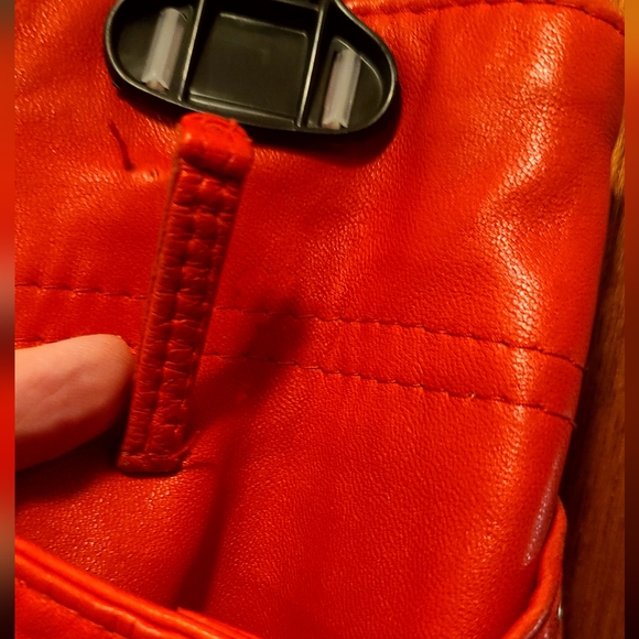 GORGEOUS Garl Creazioni Vera Pelle red genuine leather VINTAGE pants sz42/M - Picture 7 of 12